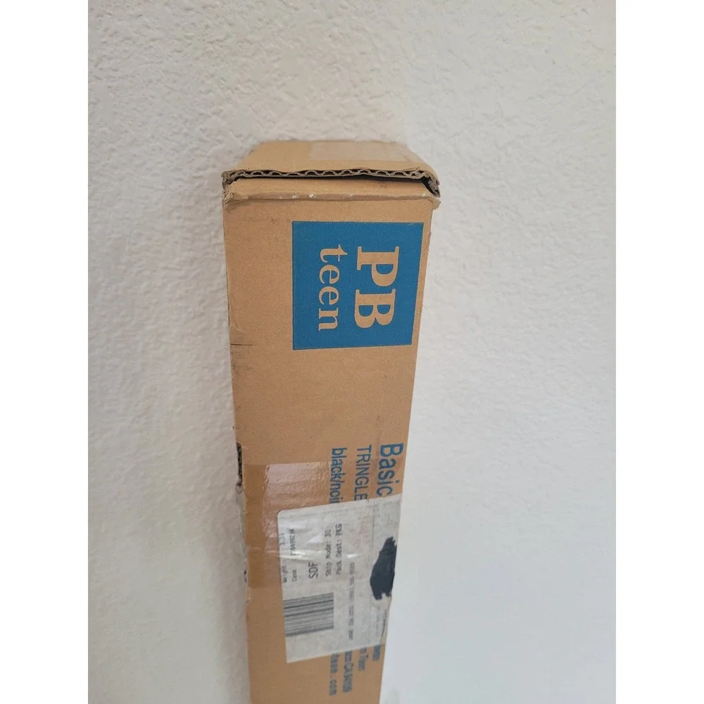 Pottery Barn Teen Basic Triangle Black Telescoping Window Curtain Rod 48-88